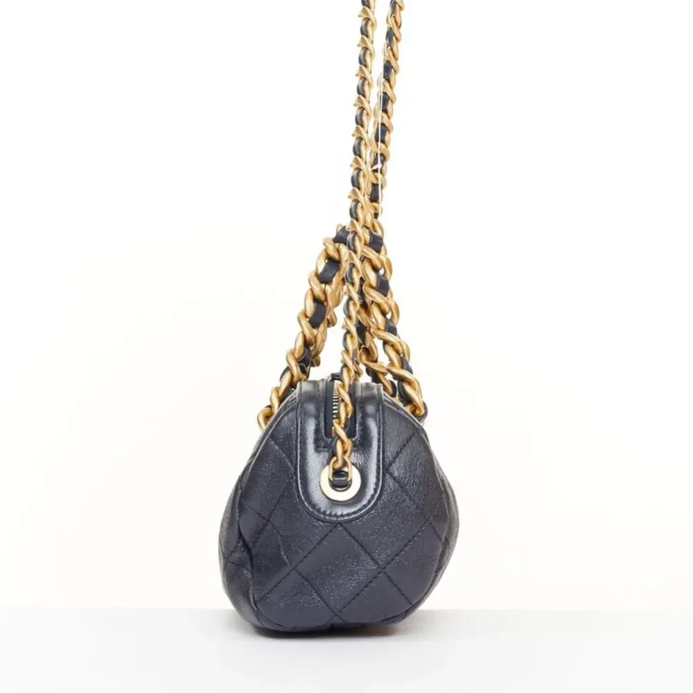 Chanel 2020 Fashion Therapy Black Leather Bowling Bag